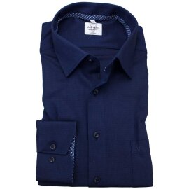 MARVELIS Hemd MODERN FIT uni langarm kontrast