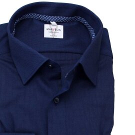 MARVELIS Hemd MODERN FIT uni langarm kontrast