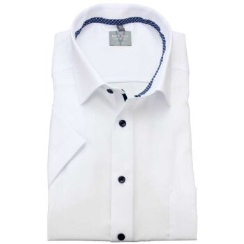 MARVELIS Hemd COMFORT FIT uni halbarm mit Kontrast