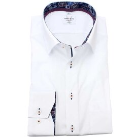 MARVELIS Hemd MODERN FIT uni langarm kontrast