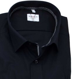 MARVELIS Hemd MODERN FIT uni langarm kontrast