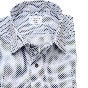 MARVELIS Hemd MODERN FIT modischer Druck langarm