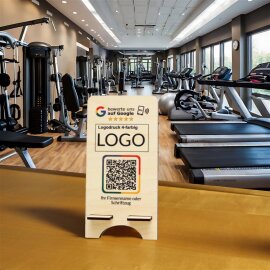 Google Bewertung Aufsteller aus Holz – Mit QR-Code & NFC für Ihr Unternehmen ⭐⭐⭐⭐⭐