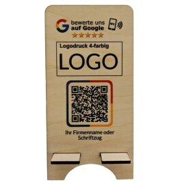 Google Bewertung Aufsteller aus Holz – Mit QR-Code & NFC für Ihr Unternehmen ⭐⭐⭐⭐⭐