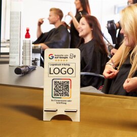 Google Bewertung Aufsteller aus Holz – Mit QR-Code & NFC für Ihr Unternehmen ⭐⭐⭐⭐⭐