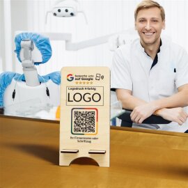 Google Bewertung Aufsteller aus Holz – Mit QR-Code & NFC für Ihr Unternehmen ⭐⭐⭐⭐⭐
