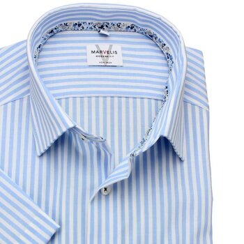 MARVELIS Hemd MODERN FIT MAXI streifen halbarm
