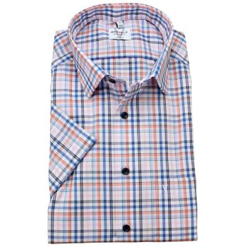 MARVELIS Hemd MODERN FIT fondkaro halbarm