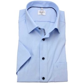 MARVELIS Hemd MODERN FIT uni halbarm mit Kontrast