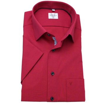 MARVELIS Hemd MODERN FIT uni halbarm mit Kontrast
