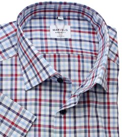 MARVELIS Hemd MODERN FIT MAXI karo halbarm
