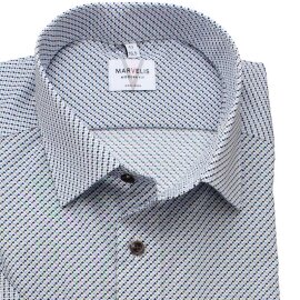 MARVELIS Men`s Shirt MODERN FIT print short sleeve