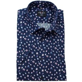 MARVELIS BODY FIT elegante impreso camisa para hombres mangas cortas