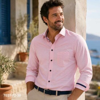 MARVELIS COMFORT FIT Fil a Fil camisa para hombres mangas cortas
