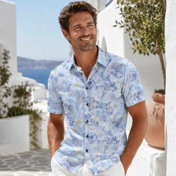 MARVELIS Men`s Shirt COMFORT FIT fashionable print short sleeve