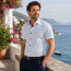 MARVELIS BODY FIT elegante impreso camisa para hombres mangas cortas