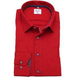 MARVELIS Hemd MODERN FIT uni langarm kontrast