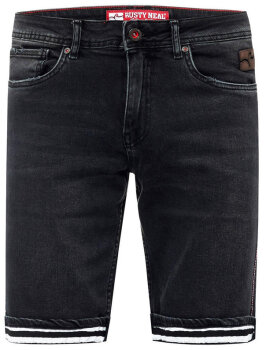 Pantalones cortos Rusty Neal para hombre, bermudas, vaqueros, pantalones cortos, pantalones cortos vaqueros elásticos, color antracita, negro lavado