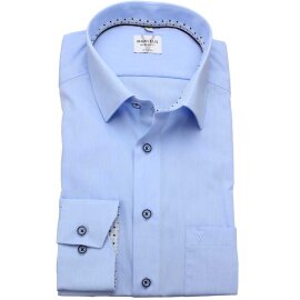 MARVELIS Hemd MODERN FIT uni langarm kontrast
