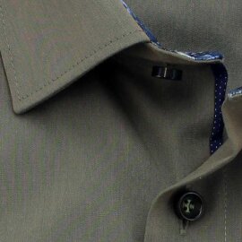 MARVELIS Hemd MODERN FIT uni langarm kontrast
