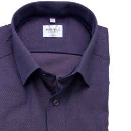 MARVELIS Hemd MODERN FIT diamant Jacquard structure langarm