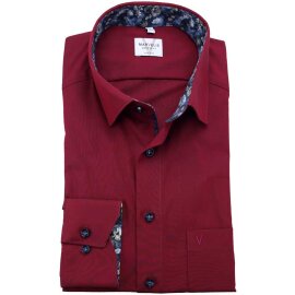MARVELIS Hemd MODERN FIT uni langarm kontrast