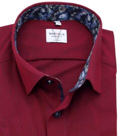 MARVELIS Hemd MODERN FIT uni langarm kontrast