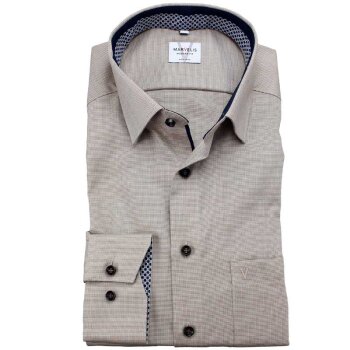 MARVELIS Hemd MODERN FIT MICRO karo langarm