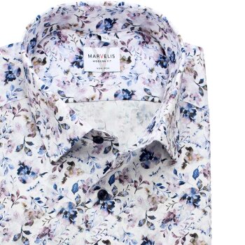 MARVELIS Hemd MODERN FIT modischer statement Druck langarm