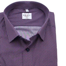 MARVELIS Hemd MODERN FIT modischer statement Druck langarm