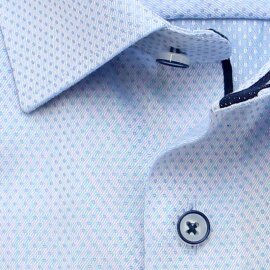 MARVELIS Hemd COMFORT FIT Diamant Jacquard 3D Structure langarm