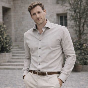 MARVELIS Hemd MODERN FIT Fil a Fil Langarm