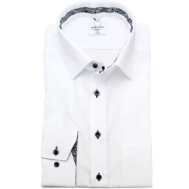 MARVELIS Hemd MODERN FIT uni langarm kontrast