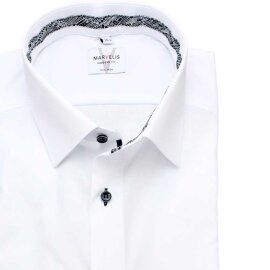 MARVELIS Hemd MODERN FIT uni langarm kontrast