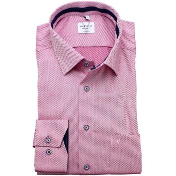 MARVELIS Hemd MODERN FIT diamant Jacquard structure langarm