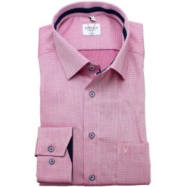 MARVELIS Hemd MODERN FIT diamant Jacquard structure langarm