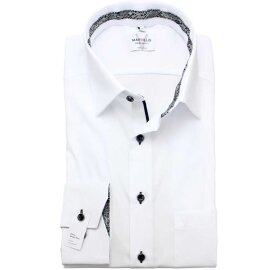 MARVELIS Hemd MODERN FIT uni extra langer Arm 69cm mit...