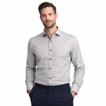 OLYMP Level Five BODY FIT a diamante camisa para hombres mangas largas