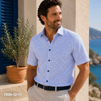 MARVELIS Hemd COMFORT FIT modischer statement Druck halbarm