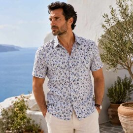 MARVELIS Hemd COMFORT FIT modischer statement Druck halbarm