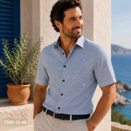 MARVELIS Hemd COMFORT FIT modischer statement Druck halbarm