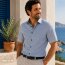 MARVELIS Men`s Shirt COMFORT FIT statement print short sleeve