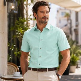 MARVELIS Hemd COMFORT FIT sommer jacquard halbarm