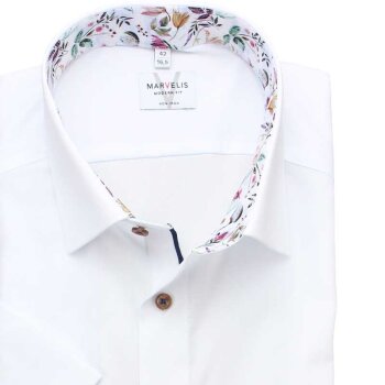 MARVELIS MODERN FIT a fil a fil camisa para hombres mangas cortas
