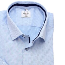 MARVELIS MODERN FIT diamante jacquard camisa para hombres mangas cortas