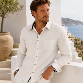 MARVELIS chemise pour homme MODERN FIT diamant jacquard à manches courtes