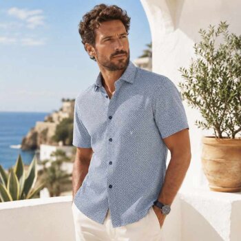 MARVELIS Hemd MODERN FIT modischer statement Druck halbarm