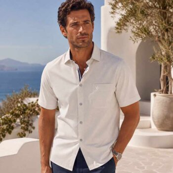 MARVELIS chemise pour homme COMFORT FIT jacquard à manches courtes