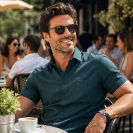 MARVELIS Hemd MODERN FIT sommer jacquard halbarm