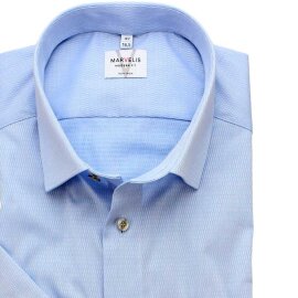 MARVELIS MODERN FIT diamante jacquard camisa para hombres mangas cortas